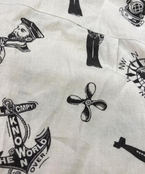 RRL（ダブルアールエル）RRL (ダブルアールエル) Nautical Print Camp Shirt ベージュ サイズ:Ｌの古着・服飾アイテム