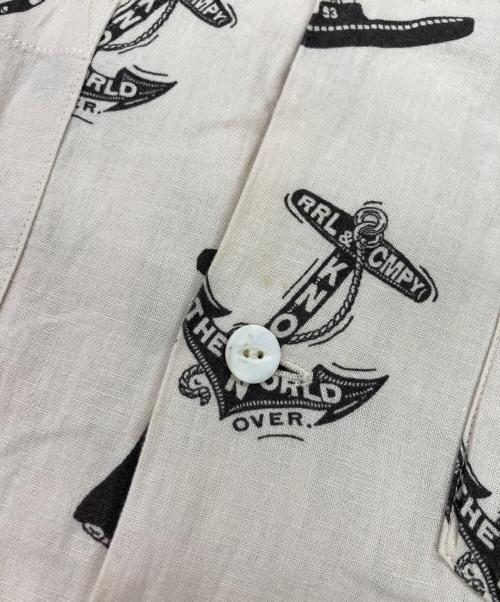 RRL（ダブルアールエル）RRL (ダブルアールエル) Nautical Print Camp Shirt ベージュ サイズ:Ｌの古着・服飾アイテム