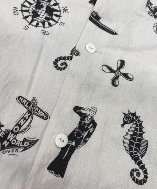 RRL（ダブルアールエル）RRL (ダブルアールエル) Nautical Print Camp Shirt ベージュ サイズ:Ｌの古着・服飾アイテム