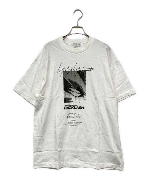 YOHJI YAMAMOTO（ヨウジヤマモト）YOHJI YAMAMOTO ISAMU KATAYAMA BACKLASH Yohji Yamamoto × ISAMU KATAYAMA BACKLASH PHOTOGRAPH T-SHIRT/プリントTシャツ ホワイト サイズ:3の古着・服飾アイテム