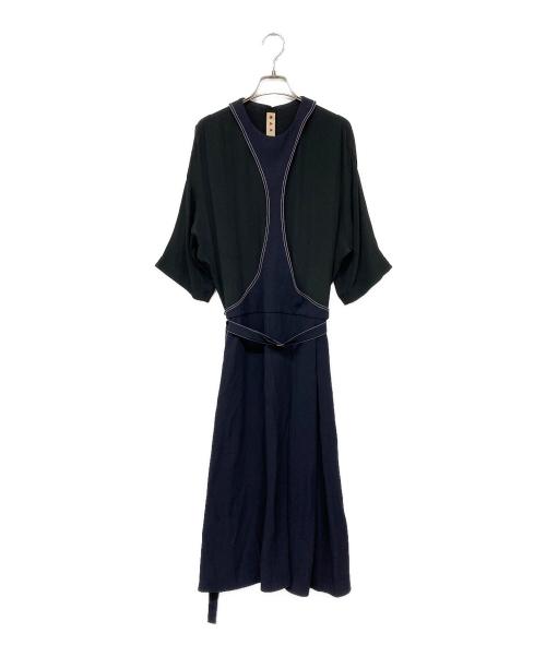 MARNI（マルニ）MARNI (マルニ) ブラウスワンピース ネイビー サイズ:42の古着・服飾アイテム