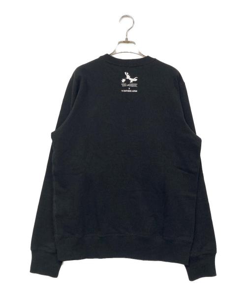 A BATHING APE（ア ベイシング エイプ）A BATHING APE (ア ベイシング エイプ) TOM and JERRY (トム アンド ジェリー) PAINTING CREWNEC ブラック サイズ:L 未使用品の古着・服飾アイテム