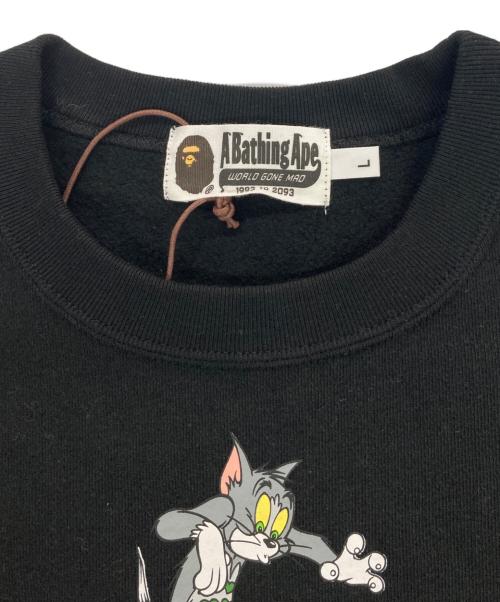 A BATHING APE（ア ベイシング エイプ）A BATHING APE (ア ベイシング エイプ) TOM and JERRY (トム アンド ジェリー) PAINTING CREWNEC ブラック サイズ:L 未使用品の古着・服飾アイテム