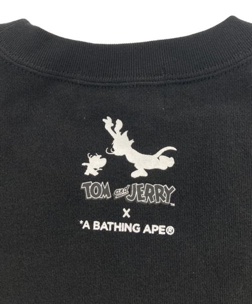 A BATHING APE（ア ベイシング エイプ）A BATHING APE (ア ベイシング エイプ) TOM and JERRY (トム アンド ジェリー) PAINTING CREWNEC ブラック サイズ:L 未使用品の古着・服飾アイテム