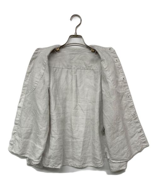 宝島染工（タカラジマセンコウ）宝島染工 (タカラジマセンコウ) バンドカラーリネンシャツ グレー サイズ:1の古着・服飾アイテム