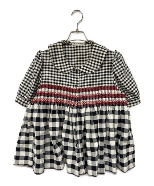 MOLLY GODDARD（モリー ゴダード）MOLLY GODDARD (モリー ゴダード) ギンガムチェックブラウス ブラック サイズ:UK12,IT44の古着・服飾アイテム