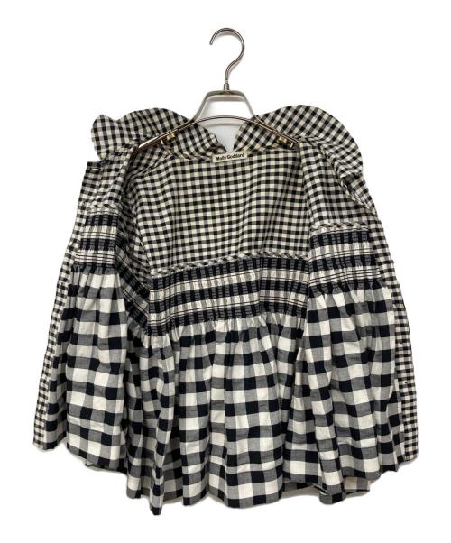 MOLLY GODDARD（モリー ゴダード）MOLLY GODDARD (モリー ゴダード) ギンガムチェックブラウス ブラック サイズ:UK12,IT44の古着・服飾アイテム