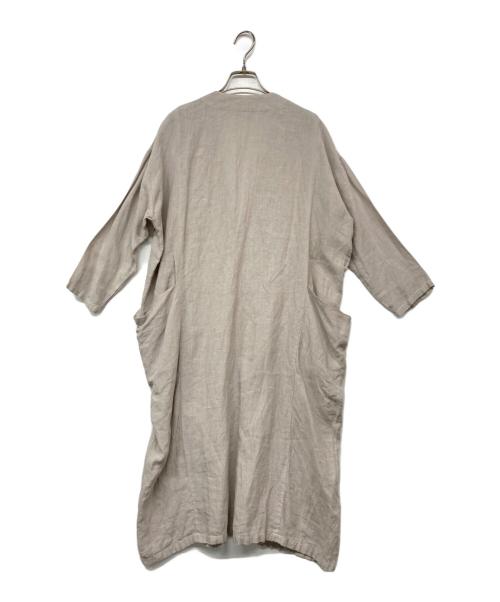 evam eva（エヴァムエヴァ）evam eva (エヴァムエヴァ) リネン ドロップポケットローブ ベージュ サイズ:記載なしの古着・服飾アイテム