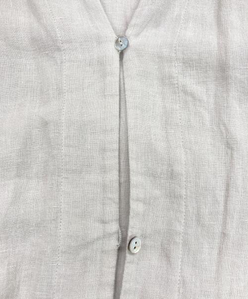 evam eva（エヴァムエヴァ）evam eva (エヴァムエヴァ) リネン ドロップポケットローブ ベージュ サイズ:記載なしの古着・服飾アイテム