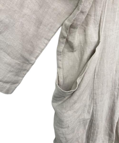 evam eva（エヴァムエヴァ）evam eva (エヴァムエヴァ) リネン ドロップポケットローブ ベージュ サイズ:記載なしの古着・服飾アイテム