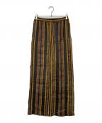 CMMN SWDNコモンスウェーデン）の古着「Kylo drawstring trousers stripe/パジャマパンツ」｜ブラウン