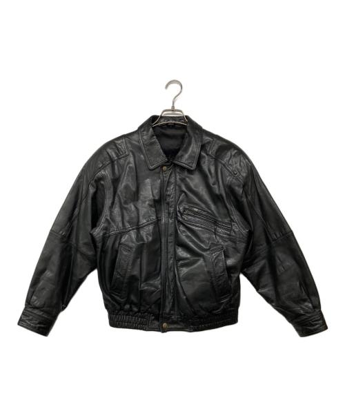 不明（フメイ）不明 (不明) レザーブルゾン ブラック サイズ:Mの古着・服飾アイテム