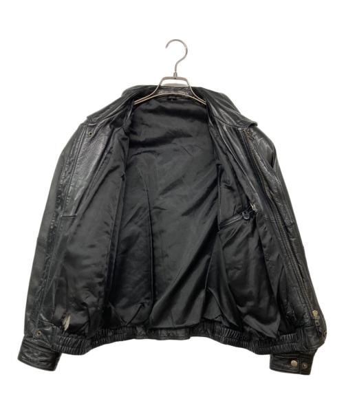 不明（フメイ）不明 (不明) レザーブルゾン ブラック サイズ:Mの古着・服飾アイテム