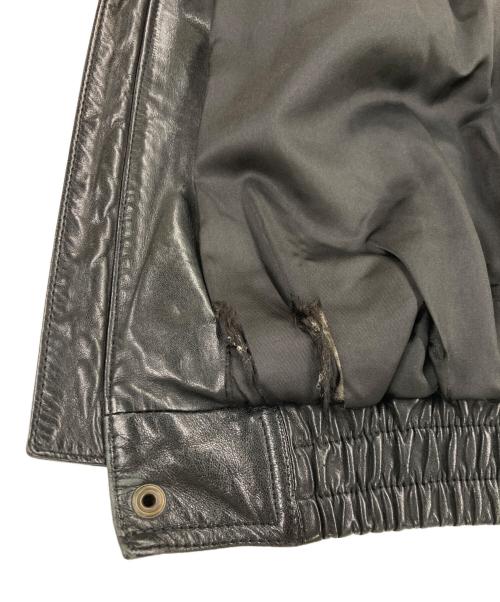 不明（フメイ）不明 (不明) レザーブルゾン ブラック サイズ:Mの古着・服飾アイテム