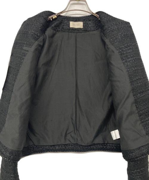 DES PRES（デ プレ）DES PRES (デ プレ) シックツイード クルーネックジャケット ブラック サイズ:Fの古着・服飾アイテム