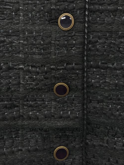 DES PRES（デ プレ）DES PRES (デ プレ) シックツイード クルーネックジャケット ブラック サイズ:Fの古着・服飾アイテム