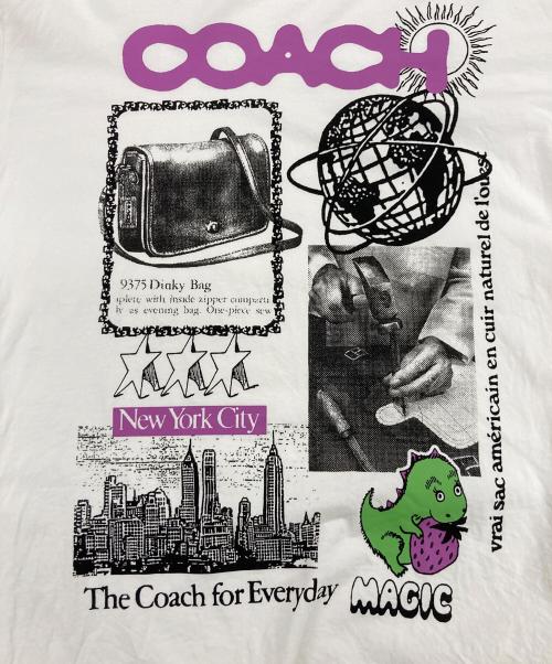 COACH（コーチ）COACH (コーチ) リラックスド グラフィック Tシャツ・オーガニック コットン/プリントTシャツ ホワイト サイズ:Mの古着・服飾アイテム