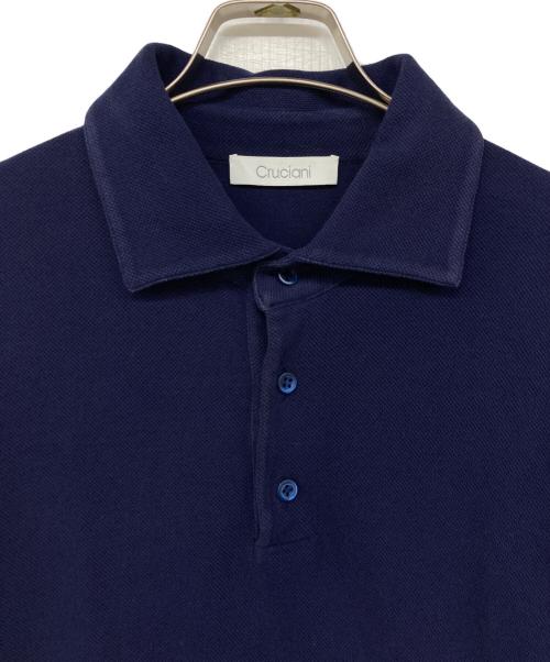 Cruciani（クルチアーニ）Cruciani (クルチアーニ) 鹿の子ポロシャツ ネイビー サイズ:52の古着・服飾アイテム