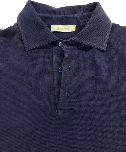 Cruciani（クルチアーニ）Cruciani (クルチアーニ) 鹿の子ポロシャツ ネイビー サイズ:52の古着・服飾アイテム