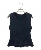 ISSEY MIYAKEイッセイミヤケ）の古着「プリーツノースリーブカットソー」｜ブラック