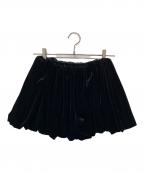 the Barnnetザ バーネット）の古着「Velvet Puffball Mini Skirt」｜ブラック