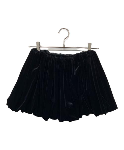 the Barnnet（ザ バーネット）the Barnnet (ザ バーネット) Velvet Puffball Mini Skirt ブラック サイズ:記載なしの古着・服飾アイテム