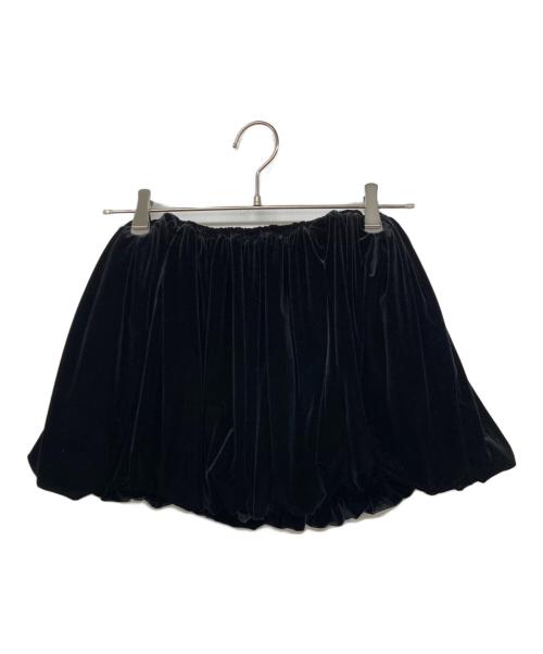 the Barnnet（ザ バーネット）the Barnnet (ザ バーネット) Velvet Puffball Mini Skirt ブラック サイズ:記載なしの古着・服飾アイテム
