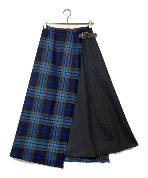 O'NEIL OF DUBLIN（オニールオブダブリン）O'NEIL OF DUBLIN (オニールオブダブリン) ツイード コンビネーションロングフレアスカート グリーン サイズ:8の古着・服飾アイテム