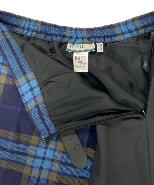 O'NEIL OF DUBLIN（オニールオブダブリン）O'NEIL OF DUBLIN (オニールオブダブリン) ツイード コンビネーションロングフレアスカート グリーン サイズ:8の古着・服飾アイテム