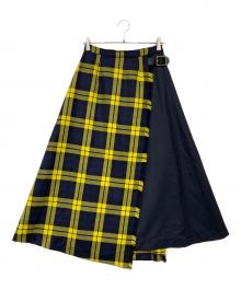 O'NEIL OF DUBLIN（オニールオブダブリン）の古着「ツイード コンビネーションロングフレアスカート」｜イエロー