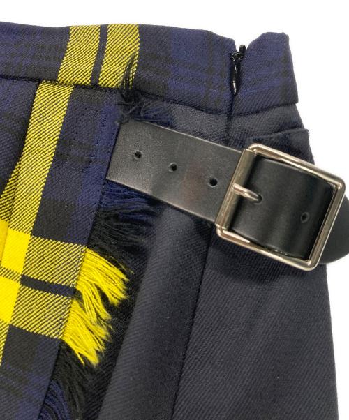 O'NEIL OF DUBLIN（オニールオブダブリン）O'NEIL OF DUBLIN (オニールオブダブリン) ツイード コンビネーションロングフレアスカート イエロー サイズ:８ 未使用品の古着・服飾アイテム