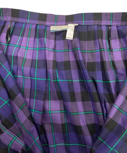 O'NEIL OF DUBLIN（オニールオブダブリン）O'NEIL OF DUBLIN (オニールオブダブリン) クラシックロングキルトエクストラベルト パープル サイズ:10 未使用品の古着・服飾アイテム