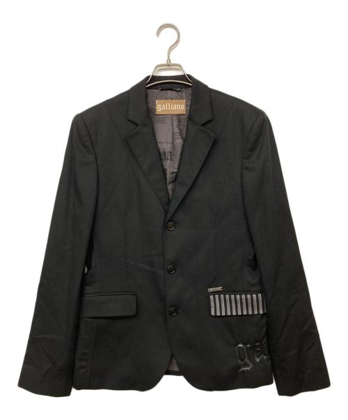 JOHN GALLIANO（ジョンガリアーノ）JOHN GALLIANO (ジョンガリアーノ) テーラードジャケット ブラック サイズ:32/46の古着・服飾アイテム
