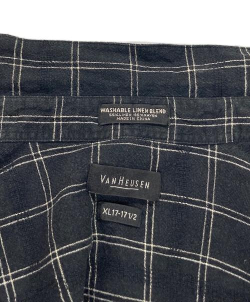 VAN HEUSEN（ヴァンヒューセン/バンヒューゼン）VAN HEUSEN (ヴァンヒューセン/バンヒューゼン) 90’SワイドS/Sシャツ ブラック サイズ:XLの古着・服飾アイテム
