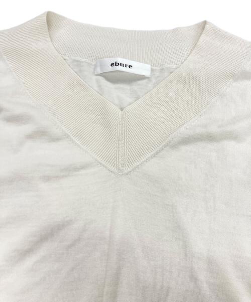 ebure（エブール）ebure (エブール) Light Silk Cotton V Neck Sleeveless Knit Top ホワイト サイズ:記載なしの古着・服飾アイテム