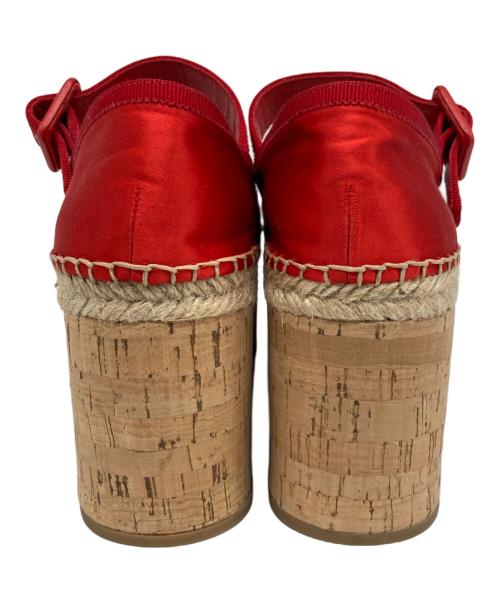 MIU MIU（ミュウミュウ）MIU MIU (ミュウミュウ) 厚底ウェッジソールシューズ レッド サイズ:36 1/2の古着・服飾アイテム