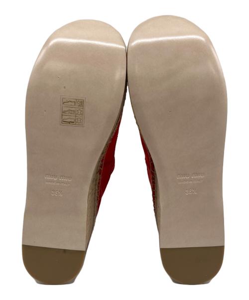 MIU MIU（ミュウミュウ）MIU MIU (ミュウミュウ) 厚底ウェッジソールシューズ レッド サイズ:36 1/2の古着・服飾アイテム
