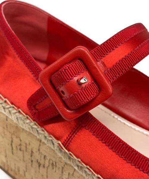 MIU MIU（ミュウミュウ）MIU MIU (ミュウミュウ) 厚底ウェッジソールシューズ レッド サイズ:36 1/2の古着・服飾アイテム