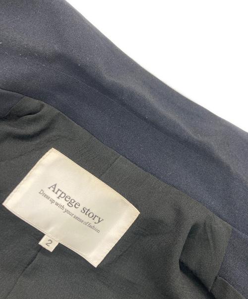 ARPEGE STORY（アルページュストーリー）Arpege story (アルページュストーリー) 金釦ダブルジャケット ネイビー サイズ:2の古着・服飾アイテム