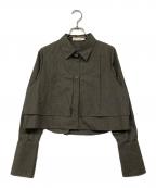 PUBLIC TOKYOパブリックトウキョウ）の古着「オーバーヨーククロップドシャツ」｜グレー