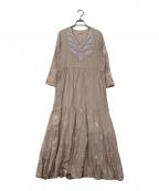 ne quittez pasヌキテパ）の古着「Cotton Chikan Embroidery V-Neck Dress/ワンピース」｜ピンク