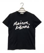 maison kitsuneメゾンキツネ）の古着「ロゴプリントTシャツ」｜ブラック