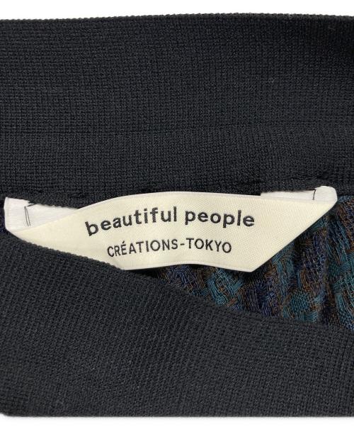 beautiful people（ビューティフルピープル）beautiful people (ビューティフルピープル) イレギュラーヘムチェックプリーツスカート ブラック サイズ:34の古着・服飾アイテム