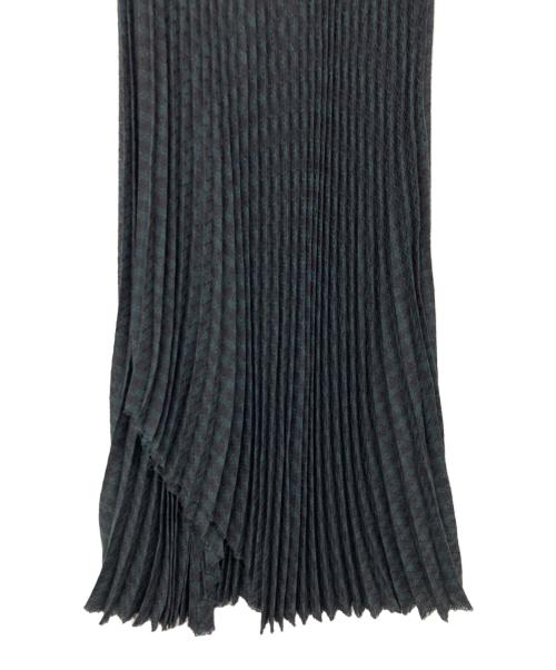 beautiful people（ビューティフルピープル）beautiful people (ビューティフルピープル) イレギュラーヘムチェックプリーツスカート ブラック サイズ:34の古着・服飾アイテム