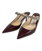 JIMMY CHOOジミーチュウ）の古着「ビジューエナメルパンプス」｜ブラウン