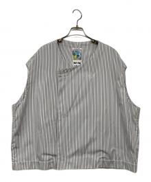 bodysong.（ボディソング）の古着「ストライプベスト」｜グレー×ホワイト
