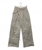 VIAVANDAヴィアヴァンダ）の古着「STRINGS WIDE TRACK PANTS」｜ベージュ