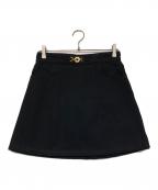 patouパトゥ）の古着「オーガニックデニム Aラインミニスカート」｜ブラック
