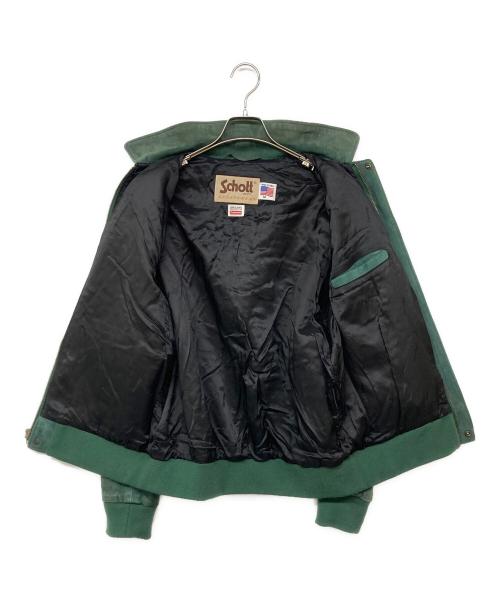 Schott（ショット）Schott (ショット) SUPREME (シュプリーム) Suede A-2 Jacket グリーン サイズ:Mの古着・服飾アイテム