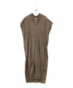 Drawing Numbersドローイングナンバーズ）の古着「リネンブラウスワンピース」｜ブラウン